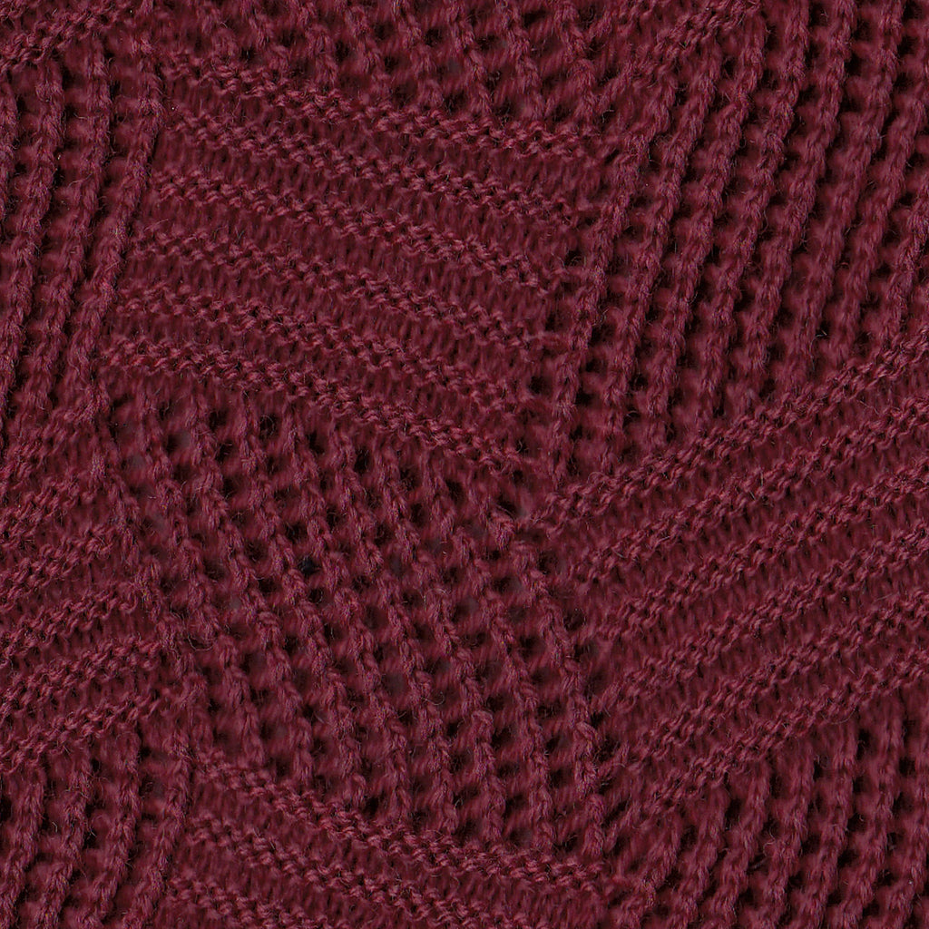 Burgundy diamonds knit merino fingerless gloves